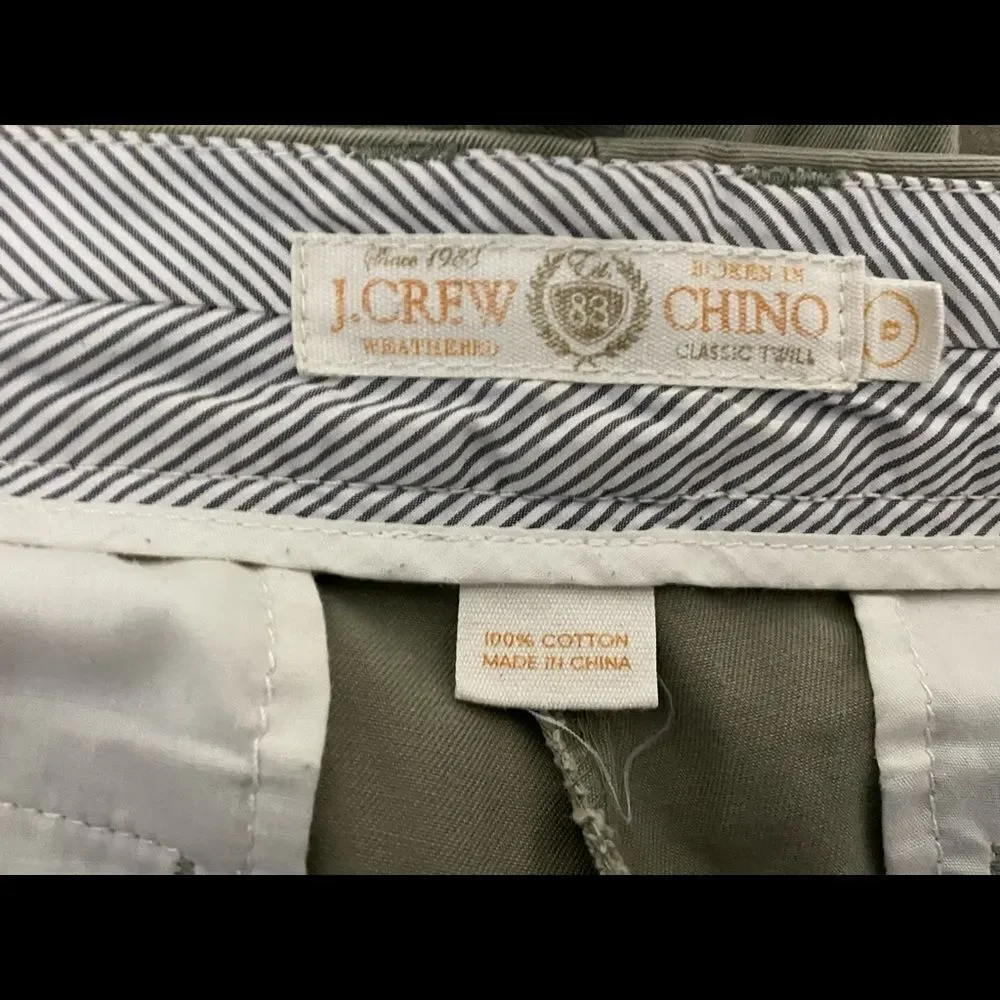 J. Crew Weathered Chino Shorts Olive Green Size 6